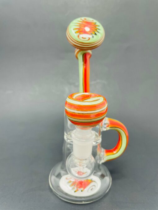 Shop 7" Green Round Recycler Bong in australian