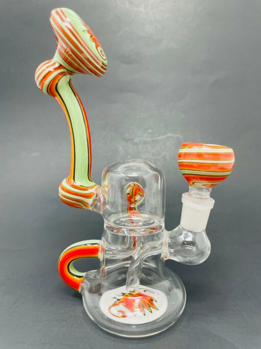 Shop 7" Green Round Recycler Bong in australian