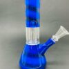 Shop 8" Blue Crackle Single Percolator Beaker Bong in australian
