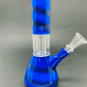 Shop 8" Blue Crackle Single Percolator Beaker Bong in australian