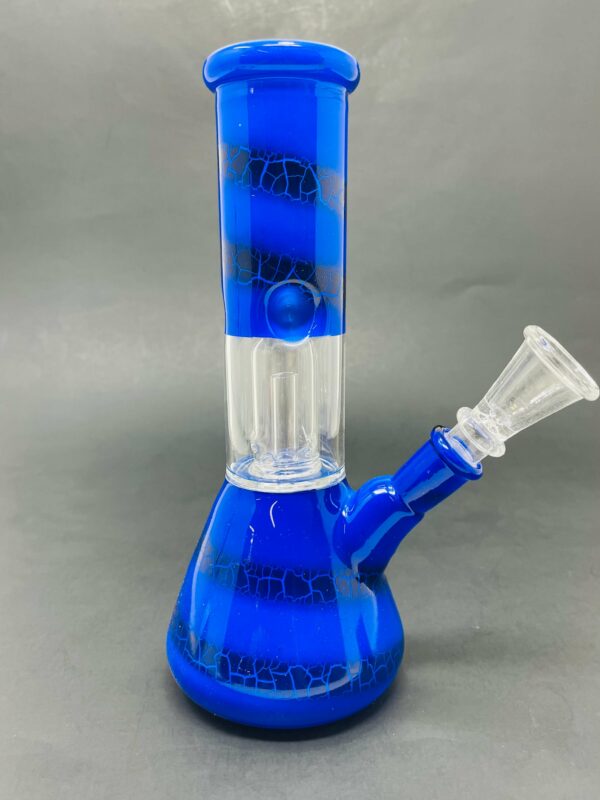 Shop 8" Blue Crackle Single Percolator Beaker Bong in australian