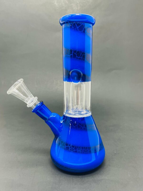 Shop 8" Blue Crackle Single Percolator Beaker Bong in australian
