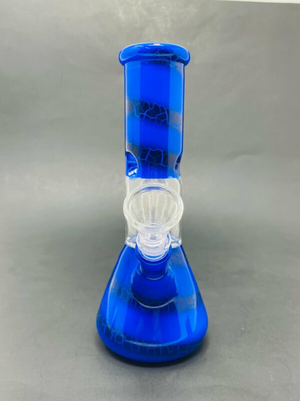 Shop 8" Blue Crackle Single Percolator Beaker Bong in australian