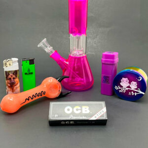 Shop Bliss Pink Beaker Bong Combo Set in australian
