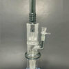 Shop 16" Blue & Black Flat Base Double Percolator Bong in australian