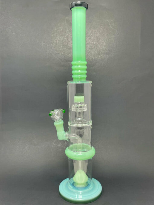 Shop 16" Milky Green Flat Base Double Percolator Bong in australian