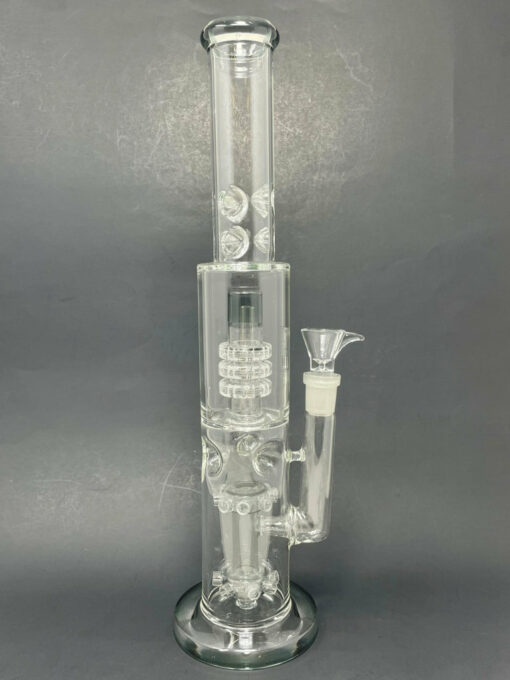 Shop 15" Grey Double Percolator Bong w/ Ice Catcher in australian