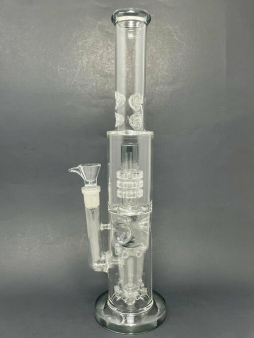 Shop 15" Grey Double Percolator Bong w/ Ice Catcher in australian