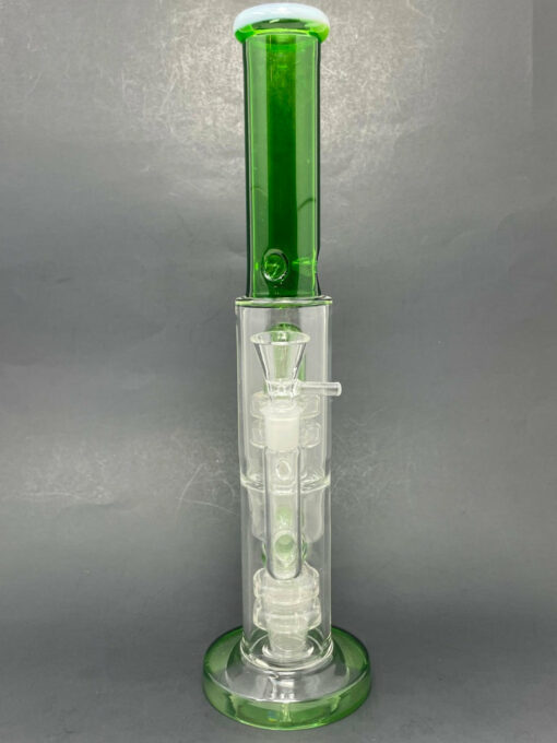 Shop 14" Stoned Genie Green Double Percolator Bong in australian