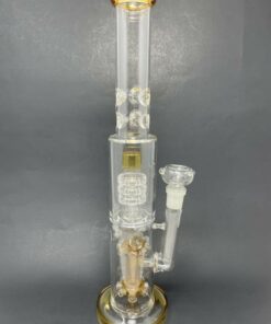 Shop 15" Amber Double Percolator Bong w/ Ice Catcher in australian