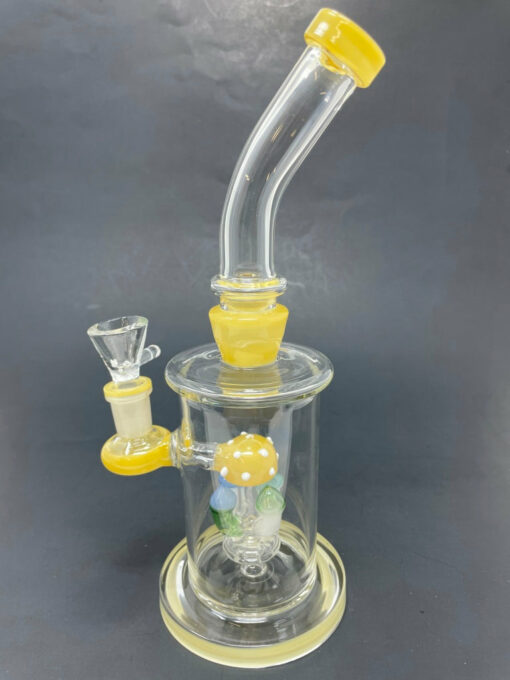 Shop 9" Yellow Mushroom Percolator Bong in australian