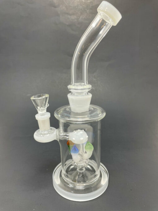Shop 9" White Mushroom Percolator Bong in australian