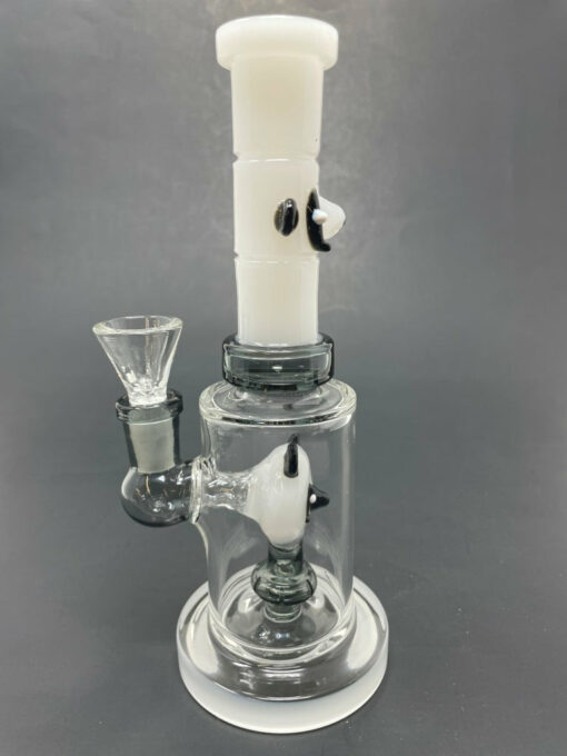 Shop 8" White Panda Straight Percolator Bong in australian