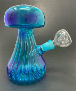 Shop 5"Neon Blue/Purple Mushroom Shaped Bong in australian