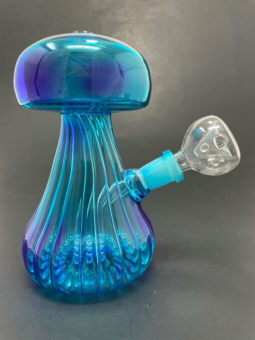 Shop 5"Neon Blue/Purple Mushroom Shaped Bong in australian