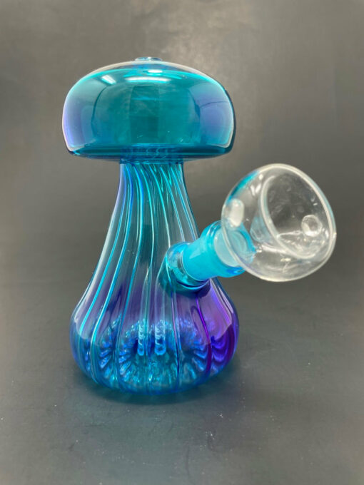 Shop 5"Neon Blue/Purple Mushroom Shaped Bong in australian