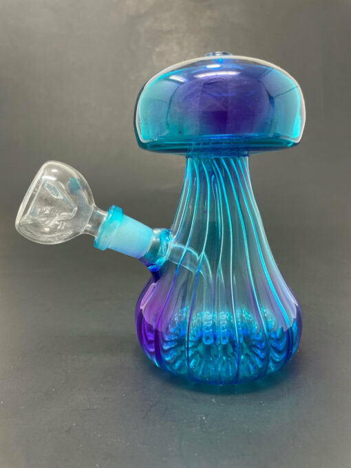 Shop 5"Neon Blue/Purple Mushroom Shaped Bong in australian