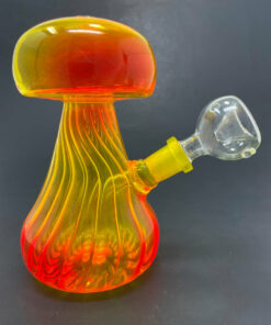 Shop 5" Neon Yellow/Orange Mushroom Shaped Bong in australian