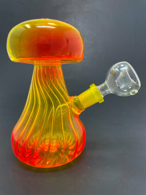 Shop 5" Neon Yellow/Orange Mushroom Shaped Bong in australian