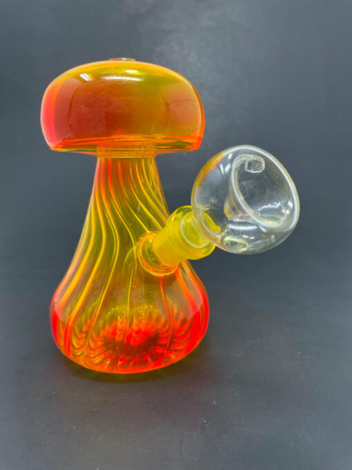 Shop 5" Neon Yellow/Orange Mushroom Shaped Bong in australian