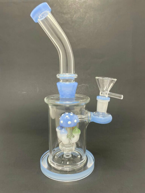 Shop 10" Milky Blue Shower Bend Mushroom Bong in australian