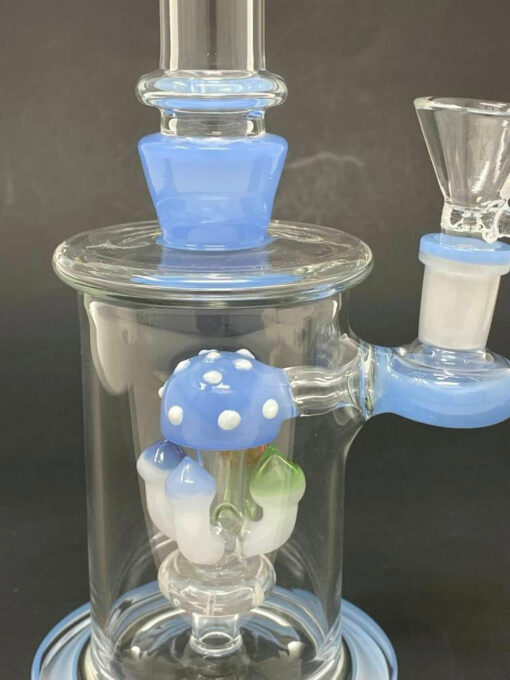 Shop 10" Milky Blue Shower Bend Mushroom Bong in australian