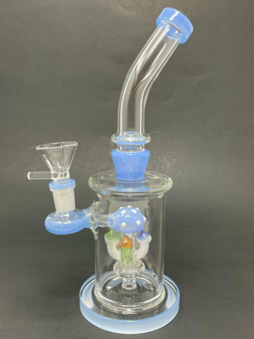 Shop 10" Milky Blue Shower Bend Mushroom Bong in australian