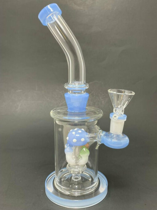 Shop 10" Milky Blue Shower Bend Mushroom Bong in australian