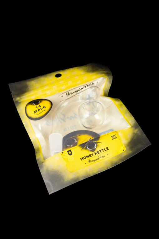 Shop Honeybee Herb 90 Degree Honey Kettle Quartz Banger - Yellow Line in australian