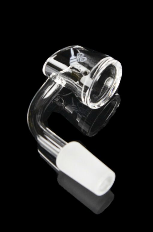 Shop Honeybee Herb 90 Degree Fat Bottom Quartz Banger - Yellow Line in australian