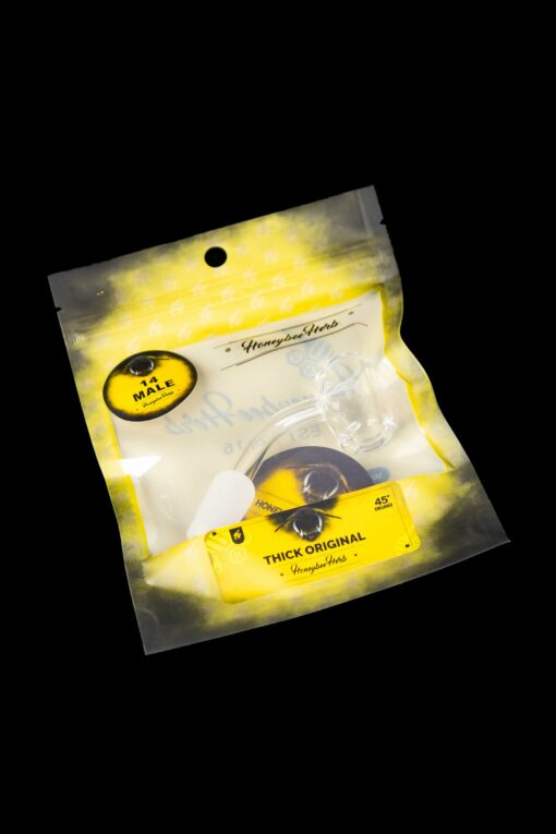 Shop Honeybee Herb 45 Degree Thick Original Quartz Banger - Yellow Line in australian