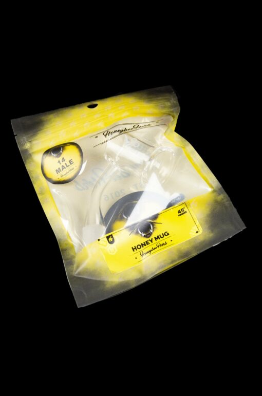 Shop Honeybee Herb 45 Degree Honey Mug Quartz Banger - Yellow Line in australian