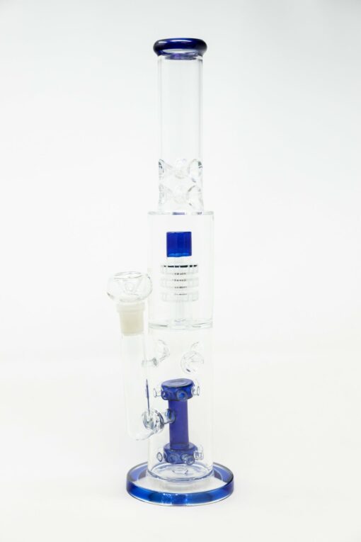 Shop 15" Blue Double Percolator Bong w/ Ice Catcher in australian