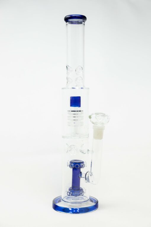 Shop 15" Blue Double Percolator Bong w/ Ice Catcher in australian