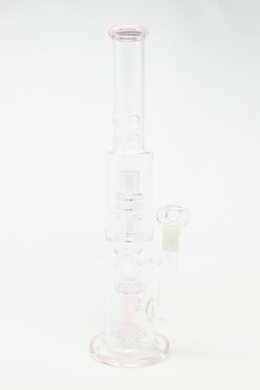 Shop 15" Pink Double Percolator Bong w/ Ice Catcher in australian