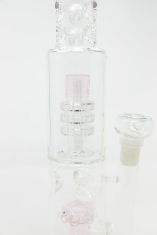 Shop 15" Pink Double Percolator Bong w/ Ice Catcher in australian