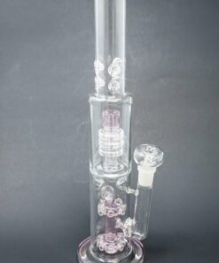 Shop 15" Pink Double Percolator Bong w/ Ice Catcher in australian
