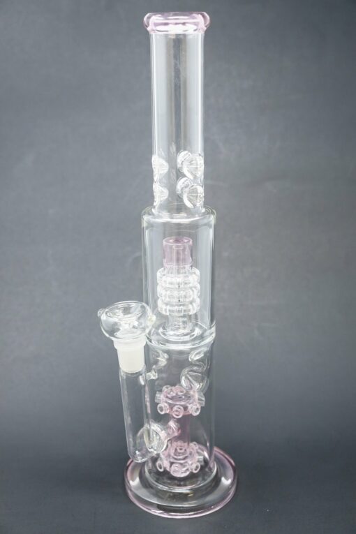 Shop 15" Pink Double Percolator Bong w/ Ice Catcher in australian