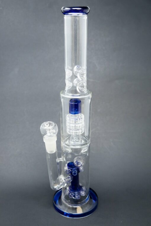 Shop 15" Blue Double Percolator Bong w/ Ice Catcher in australian