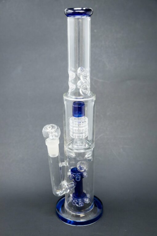 Shop 15" Blue Double Percolator Bong w/ Ice Catcher in australian