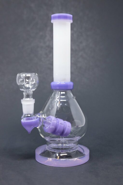 Shop 8" Purple White Neck Flat Base Bong in australian