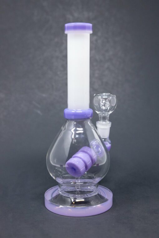 Shop 8" Purple White Neck Flat Base Bong in australian