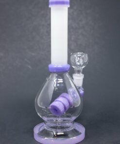 Shop 8" Purple White Neck Flat Base Bong in australian