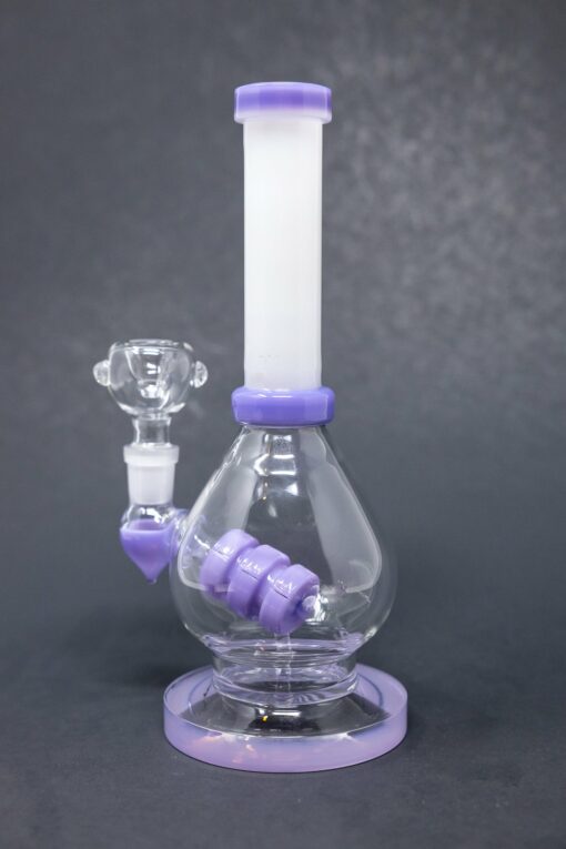 Shop 8" Purple White Neck Flat Base Bong in australian