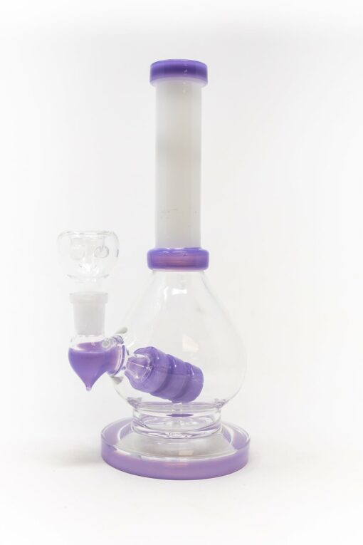 Shop 8" Purple White Neck Flat Base Bong in australian