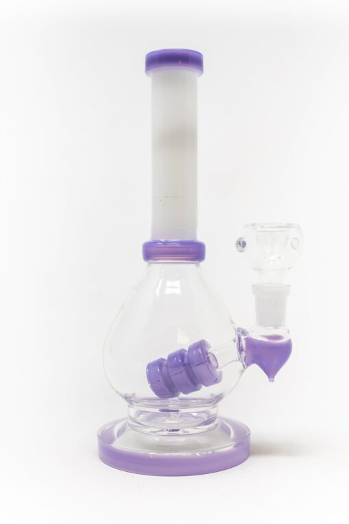 Shop 8" Purple White Neck Flat Base Bong in australian