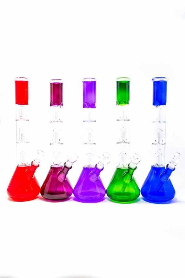 Shop 14" Neon Triple Percolator Neon Bong w/ Ice Catcher in australian