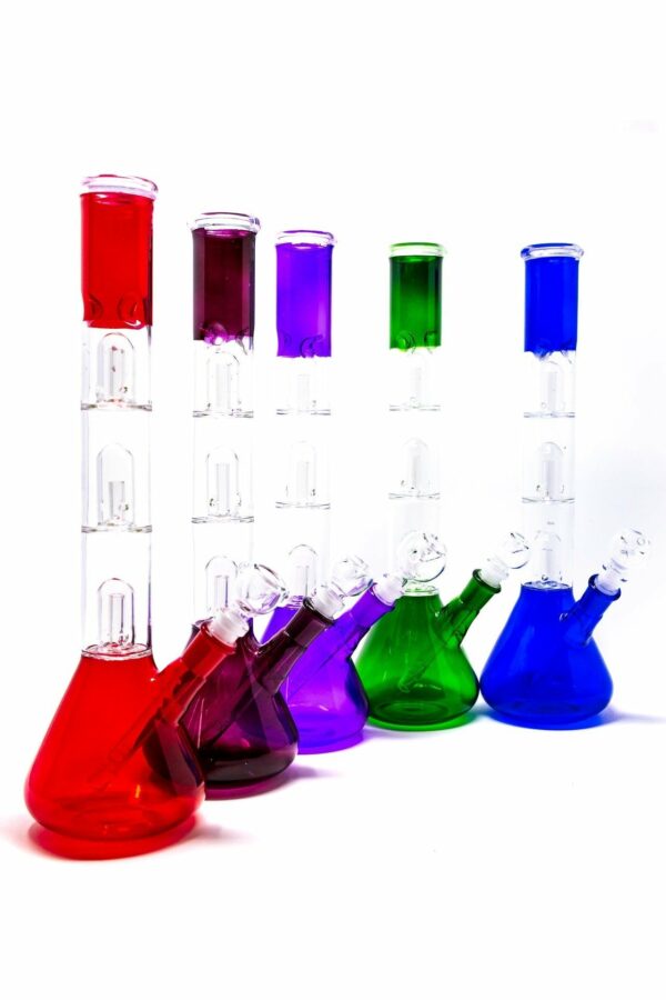 Shop 14" Neon Triple Percolator Neon Bong w/ Ice Catcher in australian