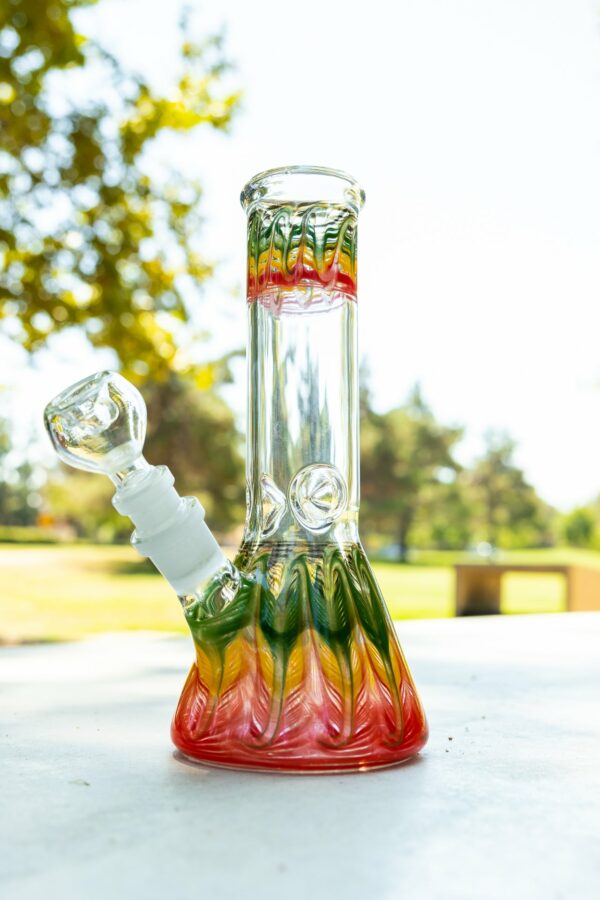 Shop 8" Rasta Designer Beaker Bong w/ Ice Catcher in australian