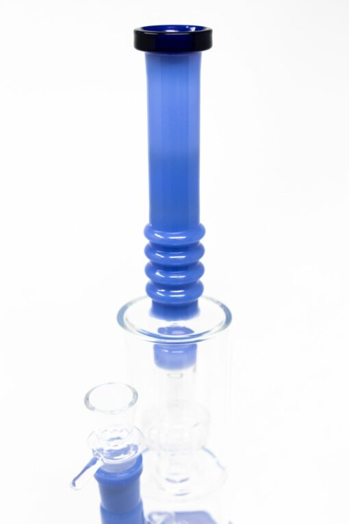 Shop 16" Blue Flat Base Double Percolator Bong in australian